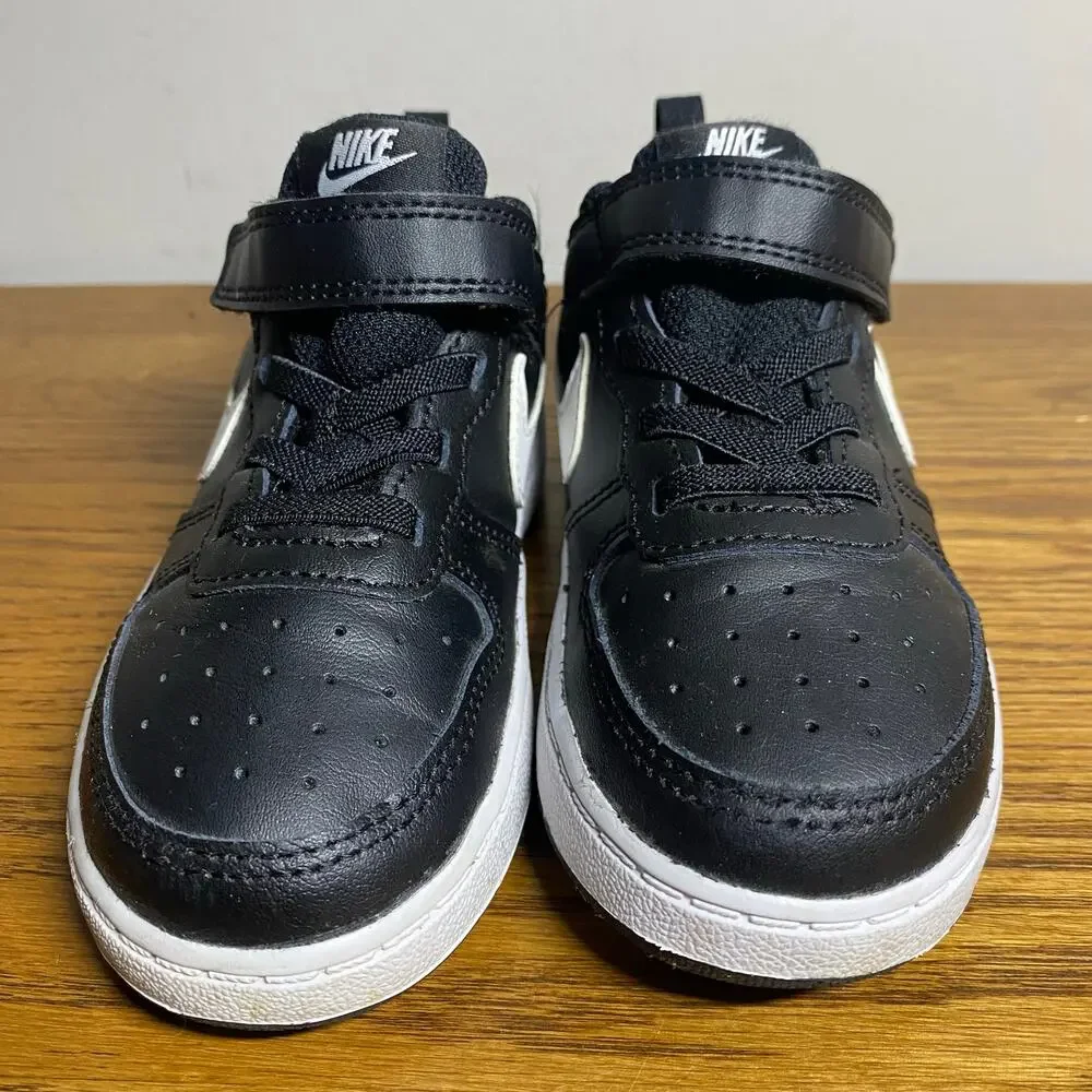 Nike Court Borough Low (TDV) Black/White Sneakers BQ5453-002 Toddler Size 9C